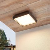 Lucande - LED plafondlamp - drukgegoten aluminium - H: 5.4 cm - donkergrijs, wit