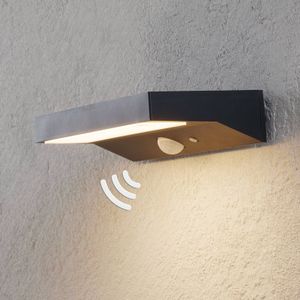 Lindby - solar buitenlamp - 1licht - Kunststof - H: 4 cm - donkergrijs - Inclusief lichtbron