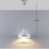 Lindby - hanglamp - 1licht - metaal - H: 19.7 cm - E27 - wit