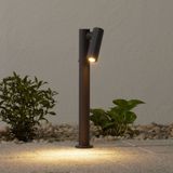 Lucande - LED buitenlamp - 1licht - drukgegoten aluminium - H: 43 cm - donkergrijs - Inclusief lichtbron