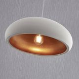 Lindby hanglamp Gerwina, wit/goud, metaal, 40 cm, E27