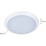 Lindby - LED Plafondlamp - 1licht - Polycarbonaa - ABS - H: 8.5 cm - Wit (RAL 9003 - Wit