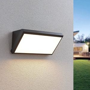 Lindby LED buitenwandlamp Abby, IP65, donkergrijs