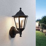 Lindby LED buiten wandlamp Iavo, sensor, zwart, lantaarn