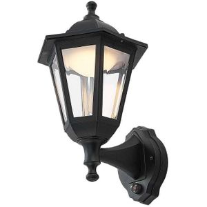 LED Buiten Wandlamp Iavo - Zwart - Polycarbonaat - Met Bewegingsmelder