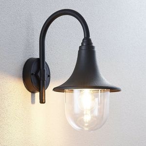 Lindby - Wandlamp Buiten - 1licht - Kunststof - H: 40.8 cm - E27 - Zwart (RAL 9005)