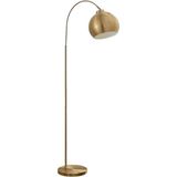 Lindby Vloerlamp Moisia - Messingkleurig - Gebogen Vorm - 148 cm