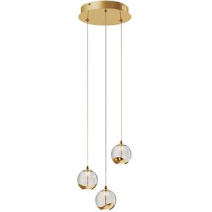 Lucande Hanglamp - 3 Licht - Helder Goud - Inclusief Lichtbronnen
