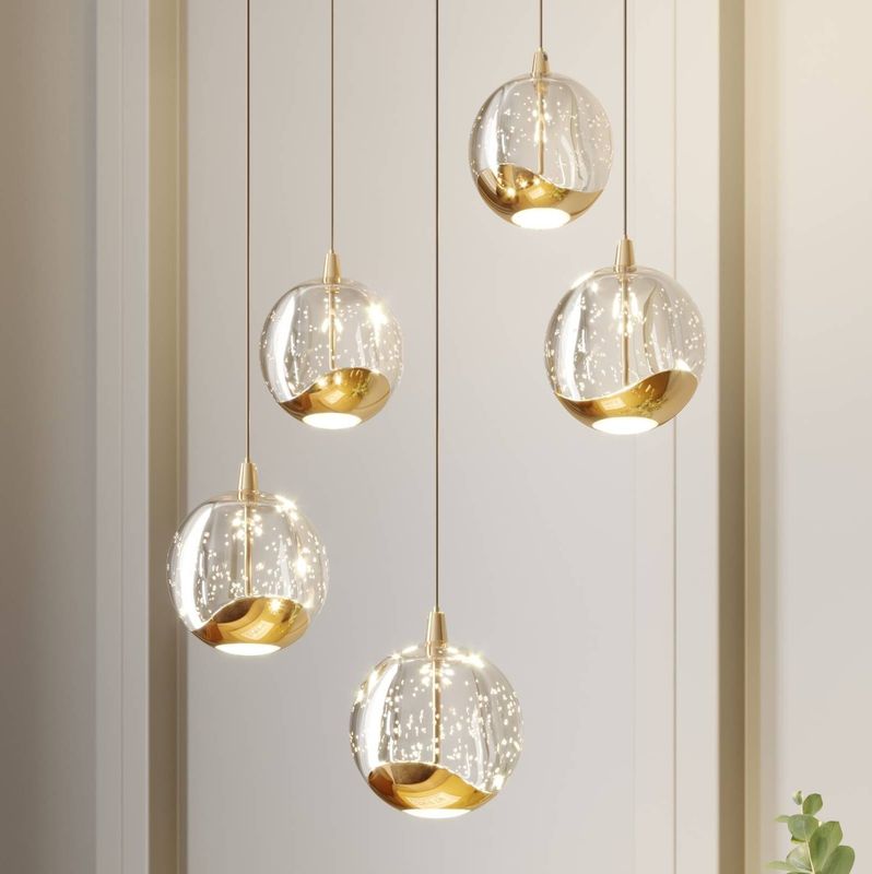 Lucande - Pendelleuchte 'Hayley' aus Glas für Wohnzimmer & Esszimmer von