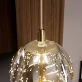 Lucande LED hanglamp Hayley, 5 lampen, langwerpig, goud