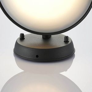Lindby - LED Wandlamp Buiten - 1licht - Aluminiu - Polycarbonaat - H: 12.4 cm - Donkergrij - Wit