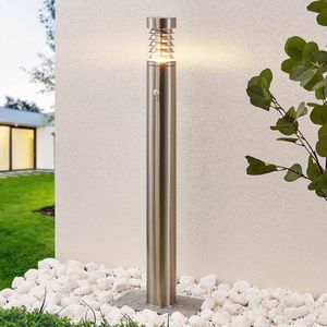 Lindby - Padverlichting, zuillampen - 1licht - Roestvrij staal, polycarbonaat - H: 100 cm - E14 - roestvrij staal, helder