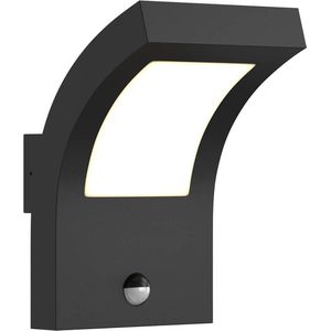 Arcchio - Wandlampen buiten - 1licht - Metaal, polycarbonaat - H: 28 cm - grafietgrijs (RAL 840-M), opaalwit - Inclusief lichtbron