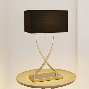 Lucande - Tafellamp - 1licht - metaal, kunststof - H: 66 cm - E27 - messing, zwart