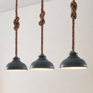 Lindby hanglamp 'Chaby' (vintage) in Alu uit overige metaal o.a. voor woon-/ eetkamer - Pendellamp, hangverlichting, eettafel lamp