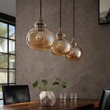 Lindby - Tymoni Hanglamp Amber - Hout en Glazen Schermen