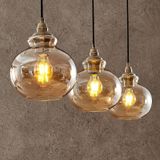 Lindby - Tymoni Hanglamp Amber - Hout en Glazen Schermen