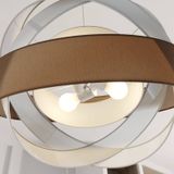Lindby Simaria Stoffen hanglamp, bruin/grijs/wit