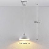 Lindby - hanglamp - 1licht - metaal - H: 19 cm - E27 - mat wit