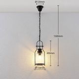 Lindby - hanglamp - 1licht - metaal, glas - H: 21 cm - E27 - zwart mat, helder