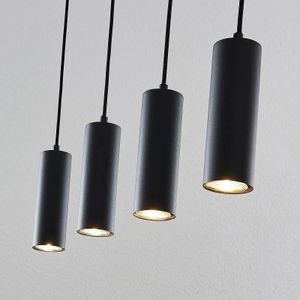 Lindby - hanglamp - 4 lichts - metaal - H: 18 cm - GU10 - zwart