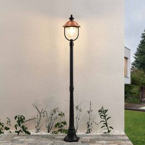Lindby - Clint Outdoor Park Light - Sokkellamp - Koper/Zwart - Metaal/Glas