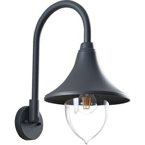 Lindby - Wandlamp buiten - 1licht - aluminium, kunststof - H: 43.3 cm - E27 - donkergrijs