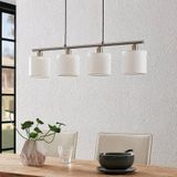 Lindby Stannis hanglamp met textiel, 4-lamps