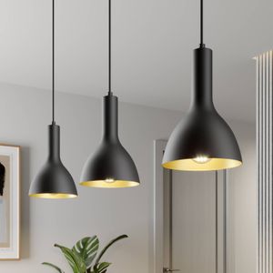 Arcchio - hanglamp - 3lichts - staal - E27 - zwart, goud