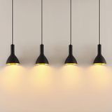Arcchio Cosmina hanglamp, 4-lamps lang zwart