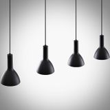 Arcchio Cosmina hanglamp, 4-lamps lang zwart