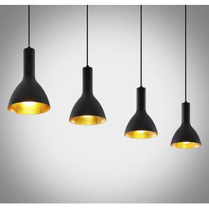 Arcchio - hanglamp - 4 lichts - staal - E27 - zwart, goud