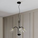 Lucande Anjita hanglamp, glazen kappen, 3-lamps