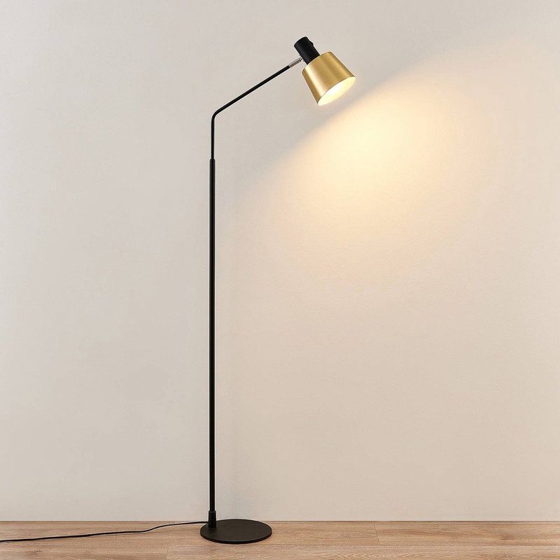 Lindby - Vlada - Vloerlamp - Matt Brass/Matt Black - E27 Fitting
