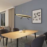 Lucande - hanglamp- met dimmer - 3 lichts - ijzer, aluminium, kunststof - mat zwart, messing geborsteld - Inclusief lichtbronnen