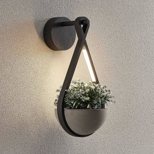 Lucande LED Wandlamp buiten 'Florka' (modern) in Alu uit aluminium, inclusief lichtbron - tuin, muurlamp