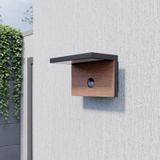 Lucande - Wandlampen Buiten - 1licht - Aluminiu - Kunststof - H: 11.4 cm - Donkergrij - Hout