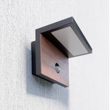 Lucande - Wandlampen Buiten - 1licht - Aluminiu - Kunststof - H: 11.4 cm - Donkergrij - Hout