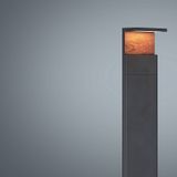 Lucande - LED buitenlamp - 1licht - aluminium, kunststof - H: 100 cm - donkergrijs, hout - Inclusief lichtbron