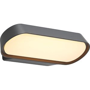 Lucande - LED Wandlamp Buiten - 1licht - Aluminiu - Polycarbonaat - H: 6.9 cm - Antracie - Wit