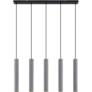 Lindby - hanglamp - 5 lichts - beton, metaal - GU10 - grijs