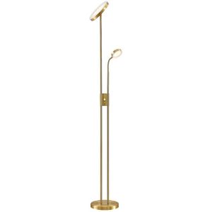 LED-uplighter vloerlamp Seppa Lindby, dimbaar, messing / goud, Woon-/ Eetkamer, metaal, Modern, LED vloerlamp