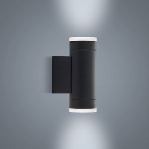 Lindby - Wandlamp buiten - 2 lichts - aluminium, kunststof - H: 17.5 cm - GU10 - donkergrijs