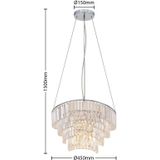Lindby - hanglamp - 4 lichts - ijzer, acryl - H: 32 cm - E14 - chroom