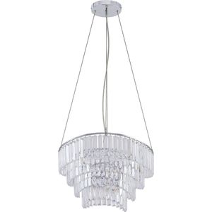 Lindby - hanglamp - 4 lichts - ijzer, acryl - H: 32 cm - E14 - chroom