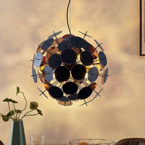 Lucande - hanglamp - 6 lichts - ijzer, kunststof - E14 - zwart, goud