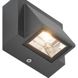 ELC - LED wandlamp buiten - 1licht - drukgegoten aluminium - H: 7.6 cm - antraciet RAL7016 - Inclusief lichtbron