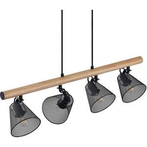 Lindby - hanglamp - 4 lichts - staal - E14 - zwart