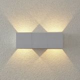 ELC - LED wandlamp buiten - 1licht - drukgegoten aluminium, glas - H: 7 cm - mat wit - Inclusief lichtbron