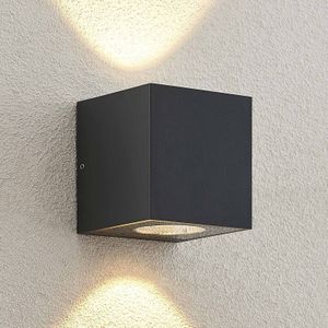Arcchio - LED wandlamp buiten - 2 lichts - drukgegoten aluminium - H: 12.5 cm - grafiet - Inclusief lichtbronnen